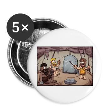 Cavemen Learning - Buttons small 1''/25 mm (5-pack) - white - Front
