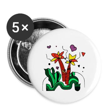A world of jungle - Buttons small 1''/25 mm (5-pack) - white - Front