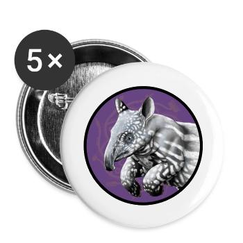 Tapir silhouette in violet circle - Buttons small 1''/25 mm (5-pack) - white - Front