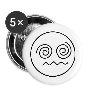 Emoji sketch confused black - Buttons small 1''/25 mm (5-pack) - white - Front