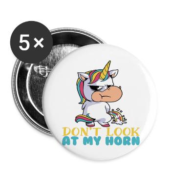 Ne regarde pas mon klaxon - Lot de 5 petits badges (25 mm) - blanc - Devant