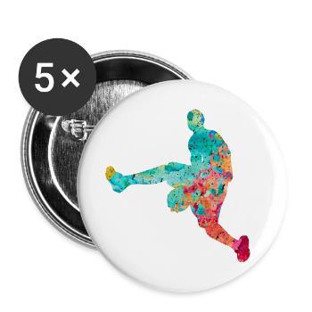Joueurs de basket-ball - PopArt - Lot de 5 petits badges (25 mm) - blanc - Devant