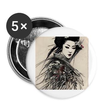 Geisha - Buttons klein 25 mm (5er Pack) - Weiß - Vorne