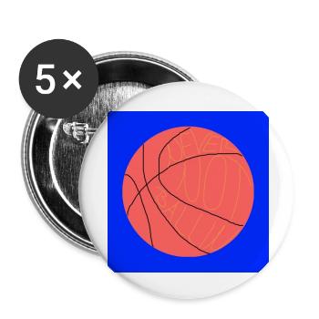 Niemals nicht am Basketball spielen (blau, orange) - Buttons klein 25 mm (5er Pack) - Weiß - Vorne