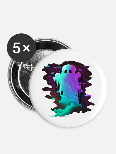Geist im Nebel - Buttons klein 25 mm (5er Pack) - Weiß