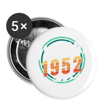 Vintage 1952 Hemd für Männer Frauen 71 Jahre alt 71. - Buttons klein 25 mm (5er Pack) - Weiß - Vorne