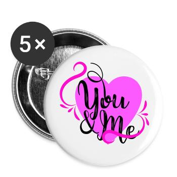 TOI ET MOI - Lot de 5 petits badges (25 mm) - blanc - Devant