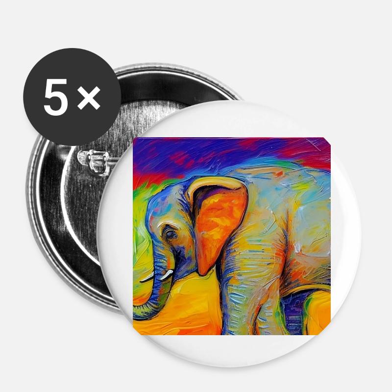 help_for_elephants_11 - Buttons klein 25 mm (5er Pack) - Weiß