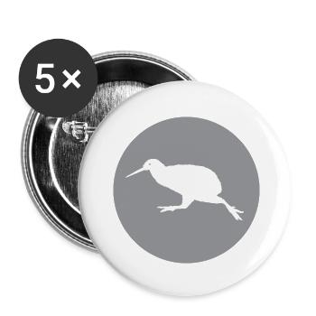 KIWI - Oiseau - Nouvelle-Zélande - Lot de 5 petits badges (25 mm) - blanc - Devant