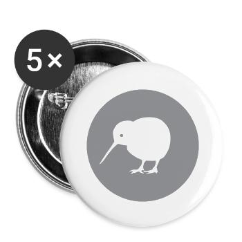 KIWI - Oiseau - Nouvelle-Zélande - Lot de 5 petits badges (25 mm) - blanc - Devant