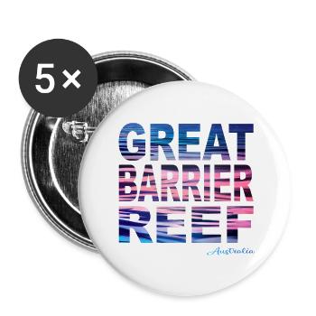 GREAT BARRIER REEF Australia - Buttons klein 25 mm (5er Pack) - Weiß - Vorne