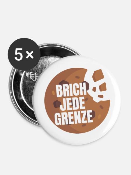 Brich Jede Grenze Cookie - Buttons klein 25 mm (5er Pack) - Weiß
