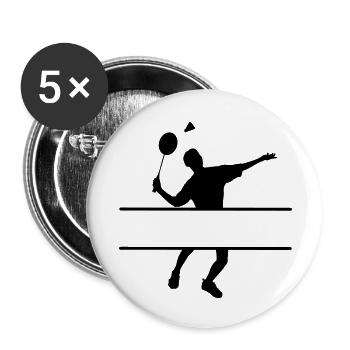 Schattenbild eines Badmintonspielers - Buttons klein 25 mm (5er Pack) - Weiß - Vorne