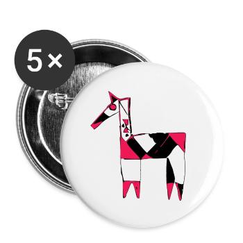 Une drôle de licorne - Lot de 5 petits badges (25 mm) - blanc - Devant