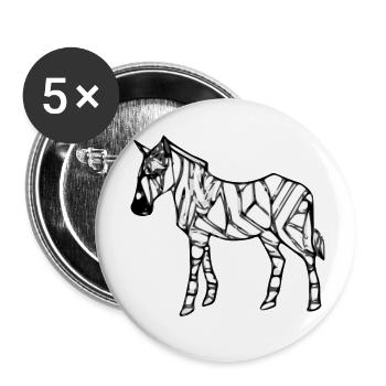 Das Zebra - Buttons klein 25 mm (5er Pack) - Weiß - Vorne