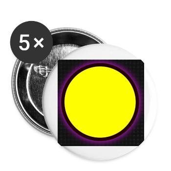Punkt [Gelb] - Buttons klein 25 mm (5er Pack) - Weiß - Vorne