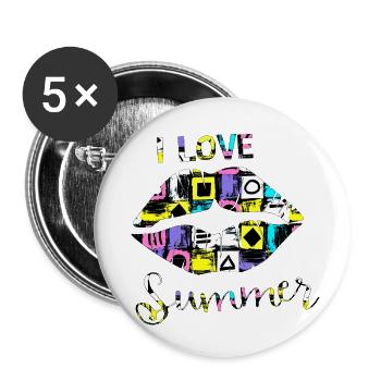 Sommer Surf Miami Beach Paradies 80er Jahre Retro 90er - Buttons klein 25 mm (5er Pack) - Weiß - Vorne