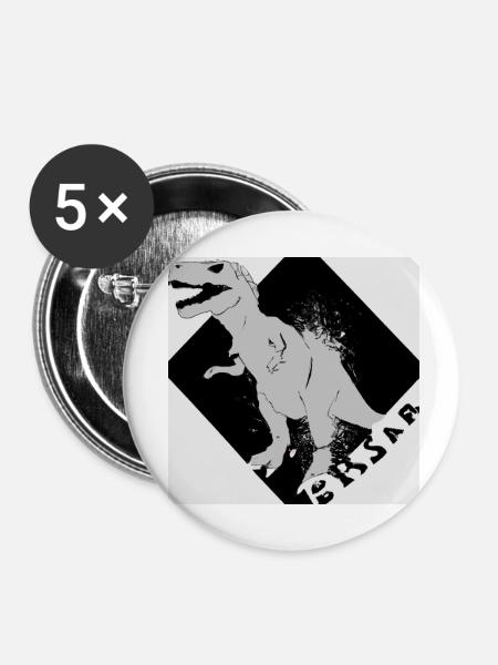 T Rex - Buttons klein 25 mm (5er Pack) - Weiß