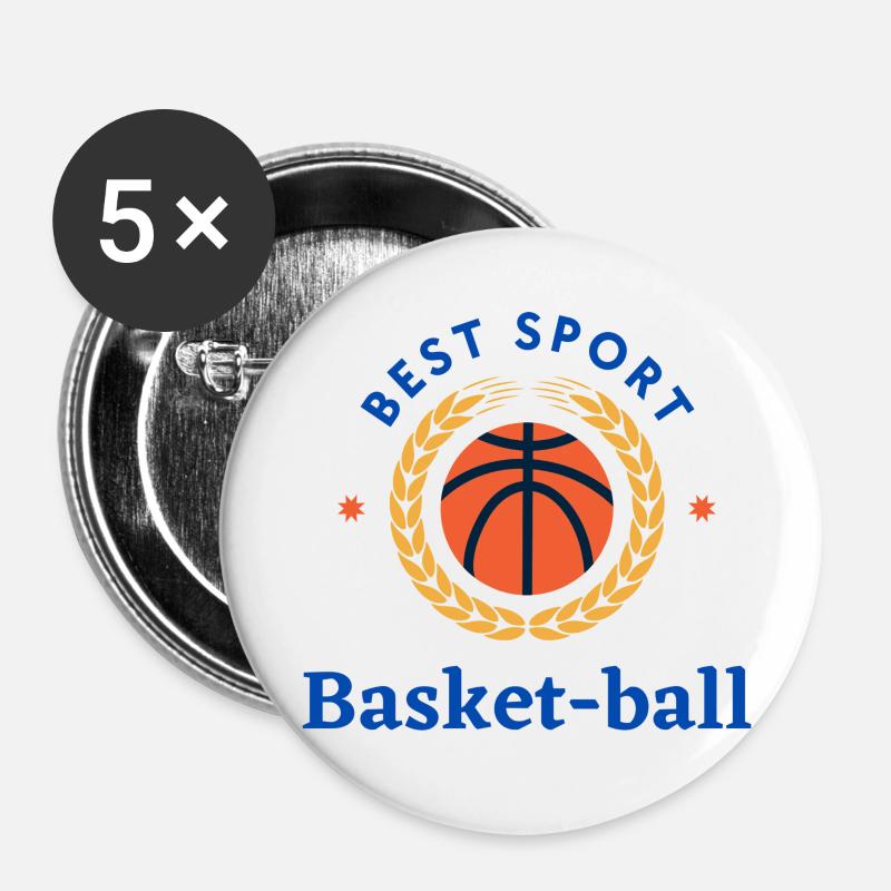 Bester Sport - Buttons klein 25 mm (5er Pack) - Weiß