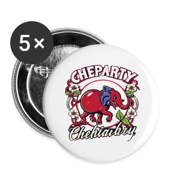 CheParty Elephant - Buttons klein 25 mm (5er Pack) - Weiß - Vorne