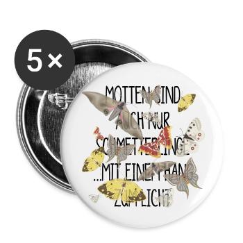 Motten sind doch auch nur Schmetterlinge - Buttons klein 25 mm (5er Pack) - Weiß - Vorne