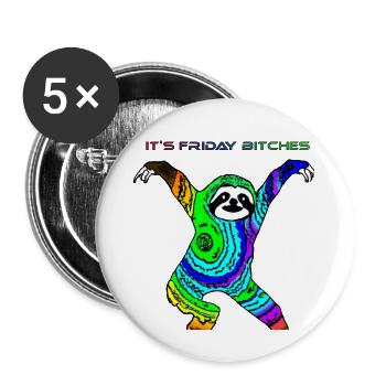 Es ist Freitag! - Buttons klein 25 mm (5er Pack) - Weiß - Vorne
