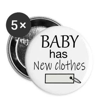 Baby has new clothes - Buttons klein 25 mm (5er Pack) - Weiß - Vorne
