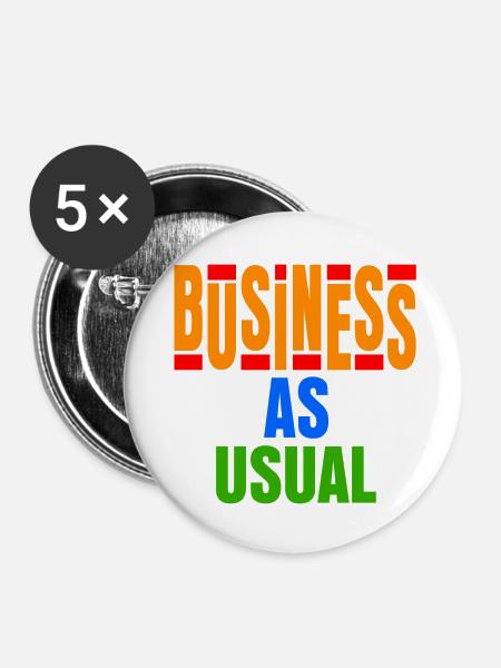 Business As Usual - Buttons klein 25 mm (5er Pack) - Weiß