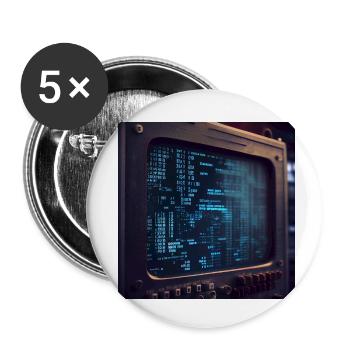 Code on a PC Screen - Buttons small 1''/25 mm (5-pack) - white - Front