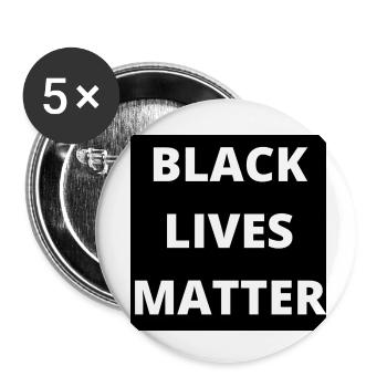 black lives matter - Lot de 5 petits badges (25 mm) - blanc - Devant