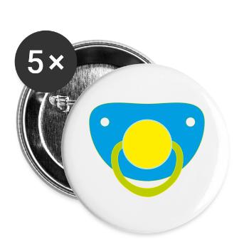 Schnulli - Buttons klein 25 mm (5er Pack) - Weiß - Vorne