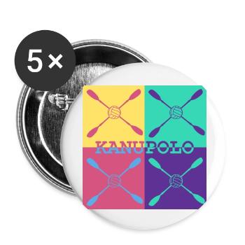 Canoë polo - élégant et sportif - Lot de 5 petits badges (25 mm) - blanc - Devant
