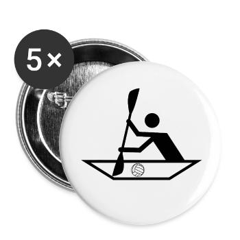 Canoë-polo - Sports nautiques - Lot de 5 petits badges (25 mm) - blanc - Devant