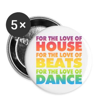 Pour le fondu de l’amour - Lot de 5 petits badges (25 mm) - blanc - Devant