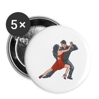 SALSA DANSE - Lot de 5 petits badges (25 mm) - blanc - Devant