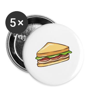 Sandwich - Buttons small 1''/25 mm (5-pack) - white - Front
