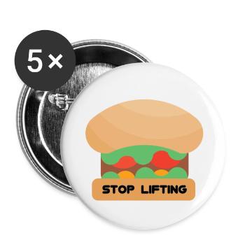 STOP LIFTING HAMBURGER - Buttons small 1''/25 mm (5-pack) - white - Front