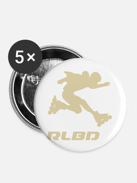 skater jump Rollerblader hell - Buttons klein 25 mm (5er Pack) - Weiß