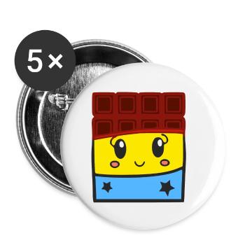 Kawaii Chocolate Bar - Buttons small 1''/25 mm (5-pack) - white - Front