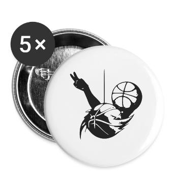Liebe zum Basketball - Buttons klein 25 mm (5er Pack) - Weiß - Vorne