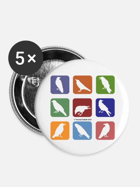 ToR Kids transp - Buttons klein 25 mm (5er Pack) - Weiß