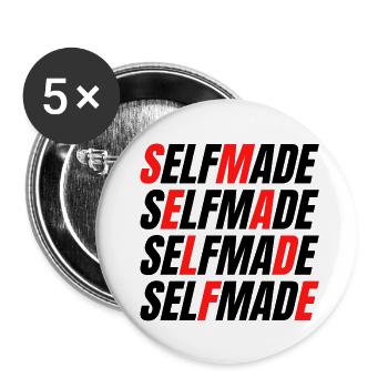 Self-made - Buttons small 1''/25 mm (5-pack) - white - Front