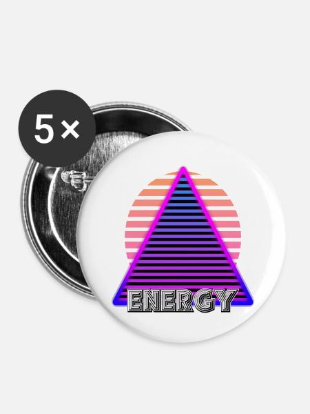 Energie - Buttons klein 25 mm (5er Pack) - Weiß