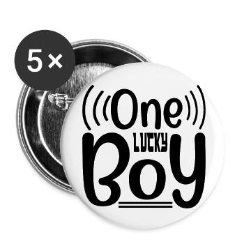 One Lucky Boy - Buttons small 1''/25 mm (5-pack) - white - Front
