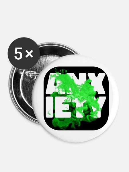 Anxiety gruen - Buttons klein 25 mm (5er Pack) - Weiß