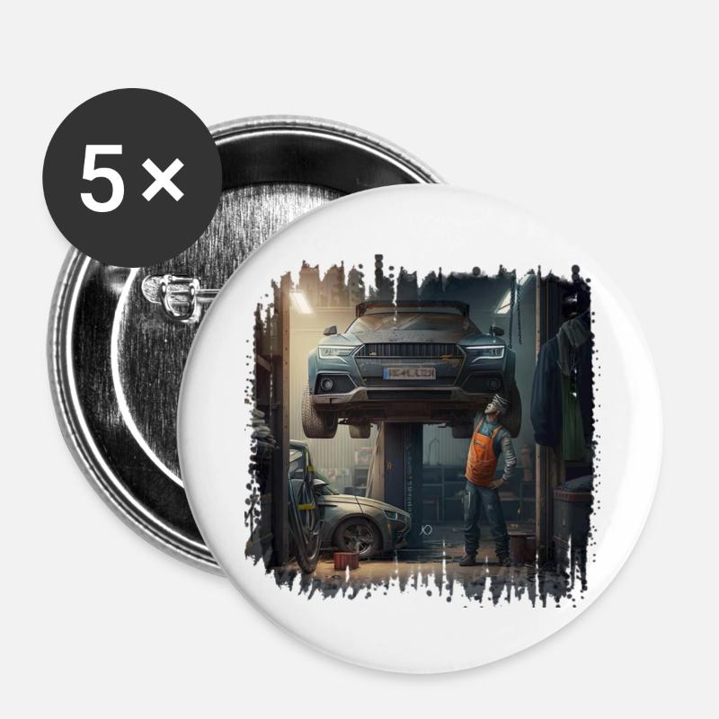 What does an automotive mechatronics technician do? - Buttons small 1''/25 mm (5-pack) - white