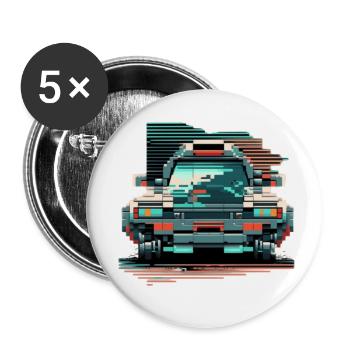 Front of a car in pixelated 8 bit style - Buttons small 1''/25 mm (5-pack) - white - Front