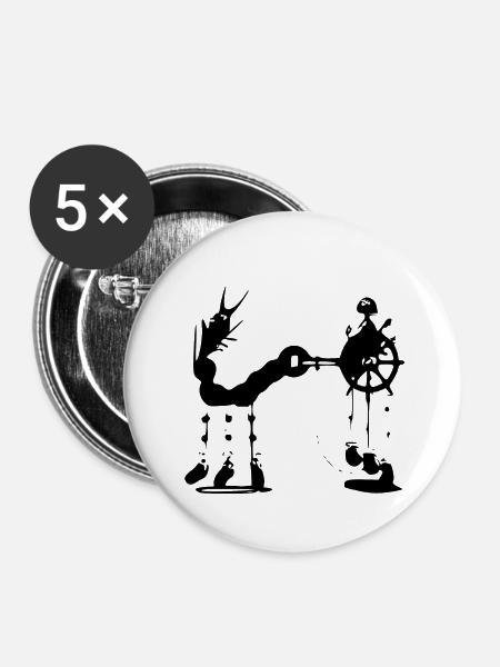 Der unwirkliche Panzer - Buttons klein 25 mm (5er Pack) - Weiß