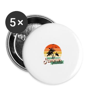 Summer paradise - Buttons small 1''/25 mm (5-pack) - white - Front