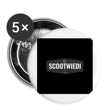White on Black - Buttons klein 25 mm (5er Pack) - Weiß - Vorne
